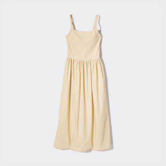 Uniqlo Built-In Bra Cream Dress - Picture 1 of 3